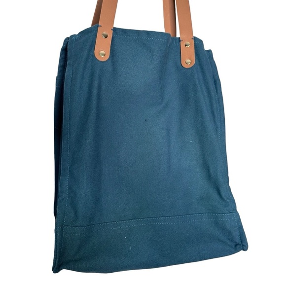 FEED Projects Canvas Market Tote in Sea Blue - Picture 3 of 10